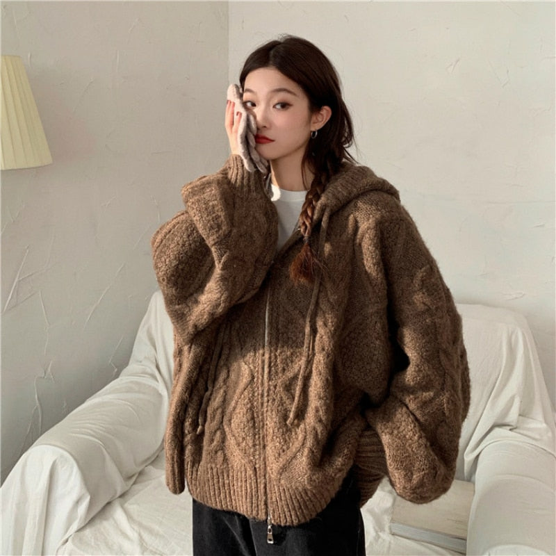 Women's Knitted Hoodie