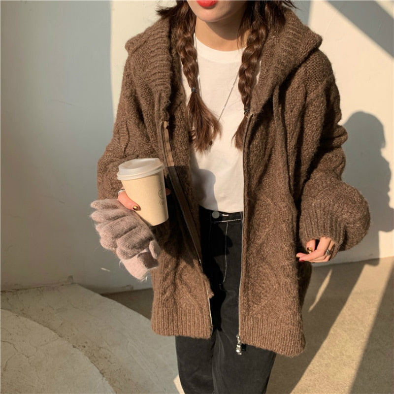 Women's Knitted Hoodie