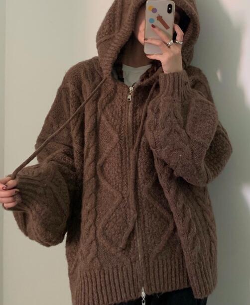 Women's Knitted Hoodie