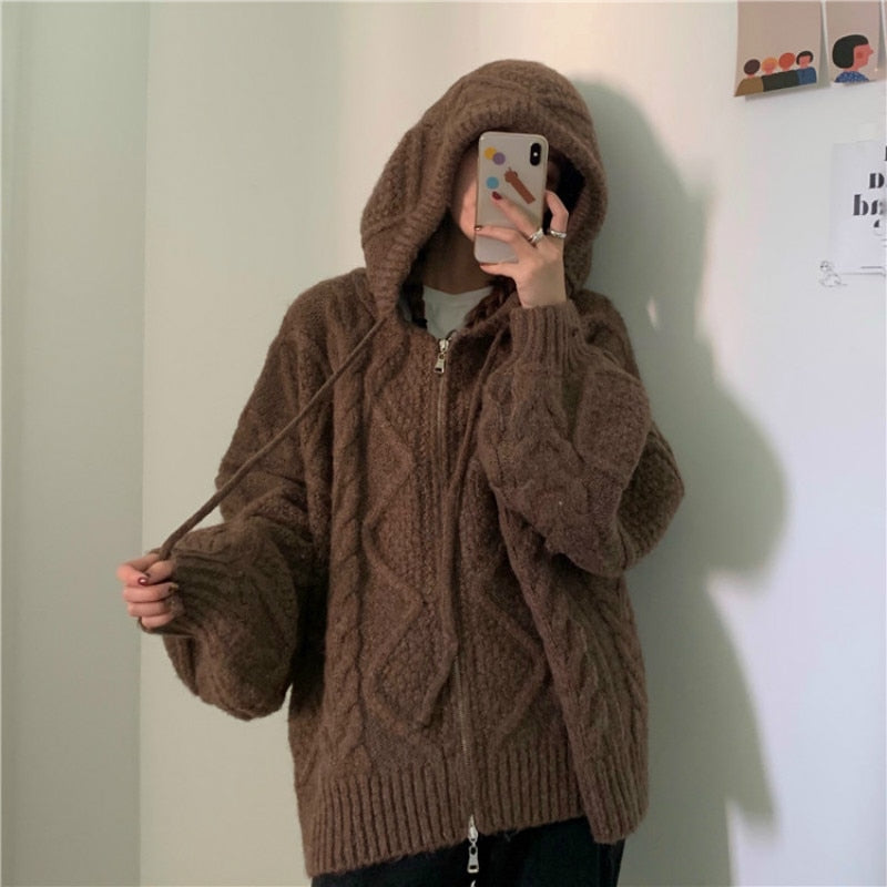 Women's Knitted Hoodie
