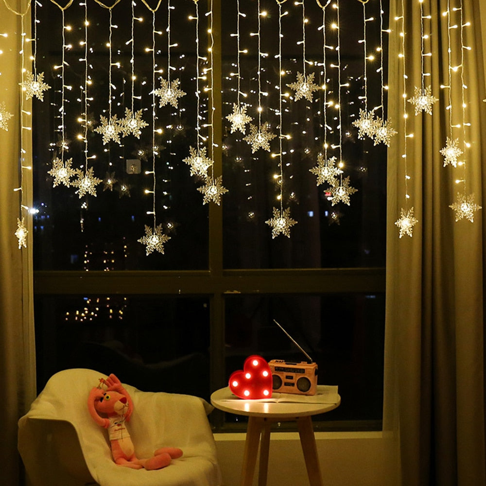 Outdoor Xmas Snowflake LED Lights