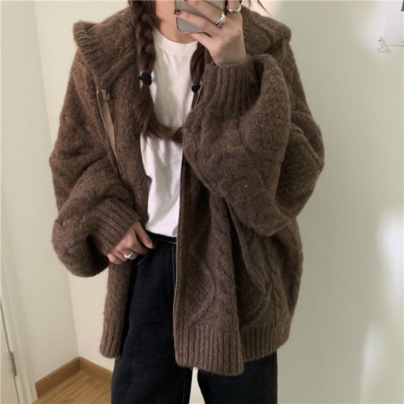 Women's Knitted Hoodie