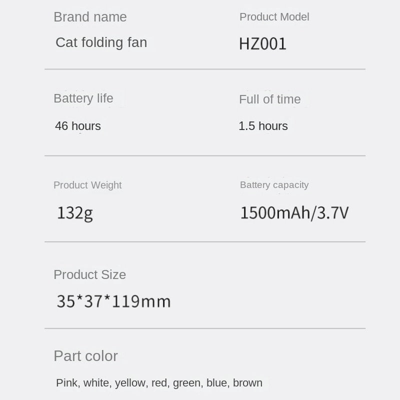 Rechargeable Handheld Fan
