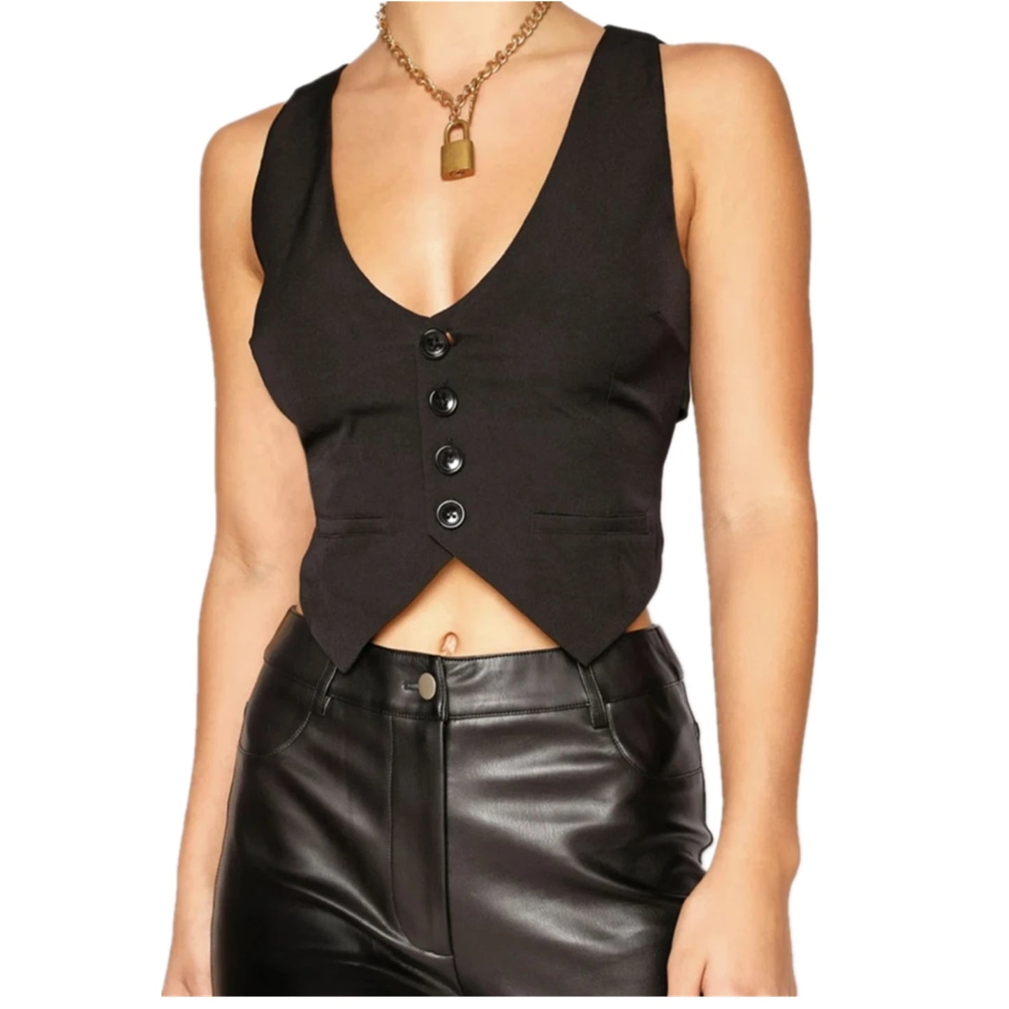 Women's Waistcoat 2024 Solid Color/ Striped V-Neck Sleeveless Slim Vest Fashion All-match Coat Female Clothes