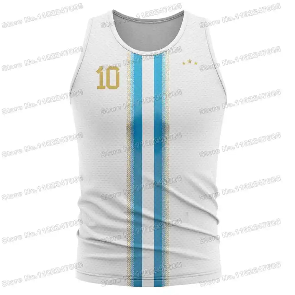 Argentina Flag Black Gold DIY Football Shirt Custom Name Sports Neck Number 10 Jersey Fitness Running Hiking GYM Training Top