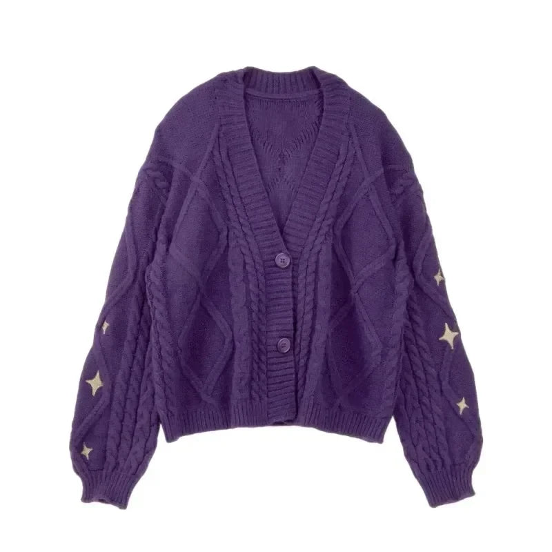 Cardigan Taylor Version Green Vine Embroidered Button Down Cable Knit Sweater Women Fall Winter Vintage Outfit