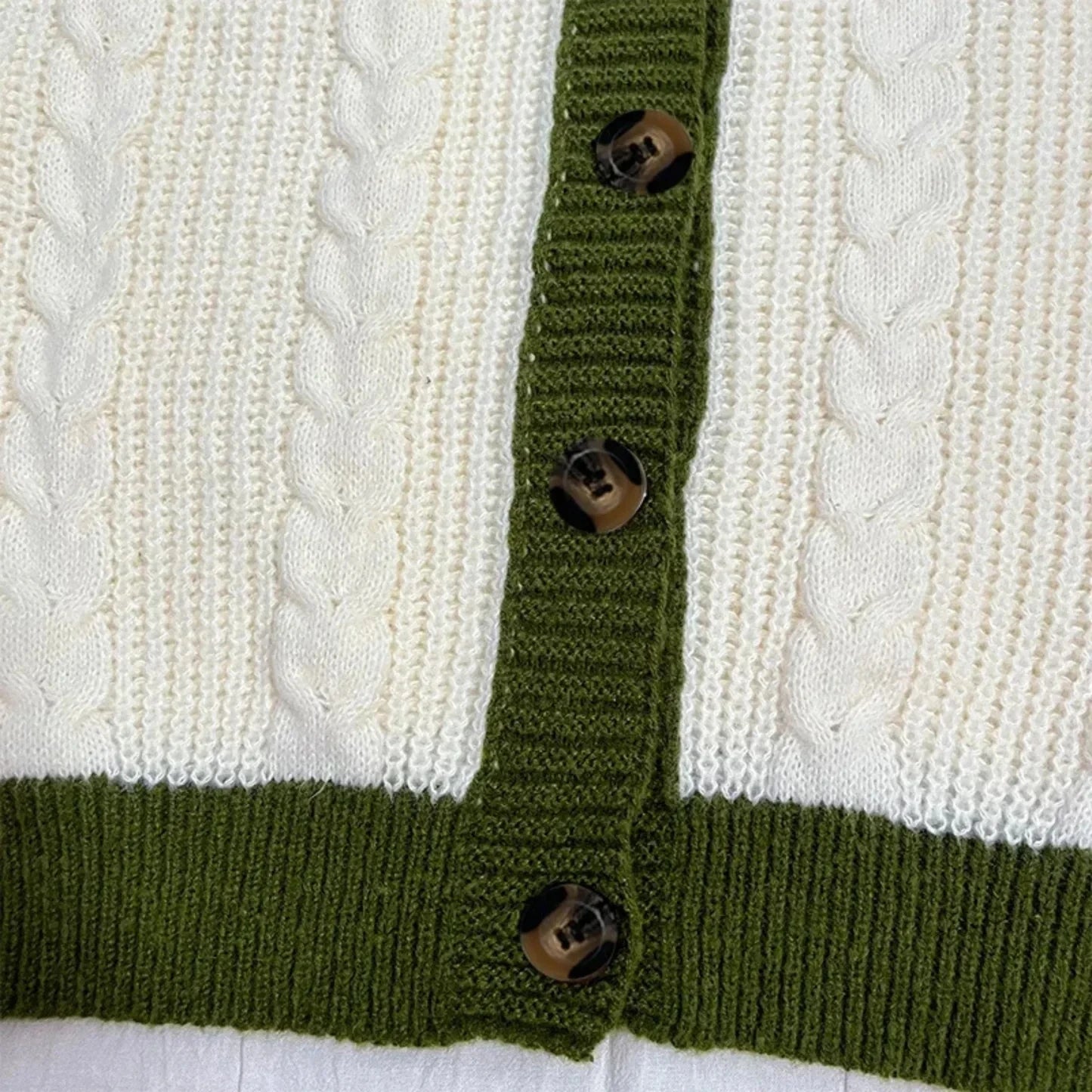 Cardigan Taylor Version Green Vine Embroidered Button Down Cable Knit Sweater Women Fall Winter Vintage Outfit