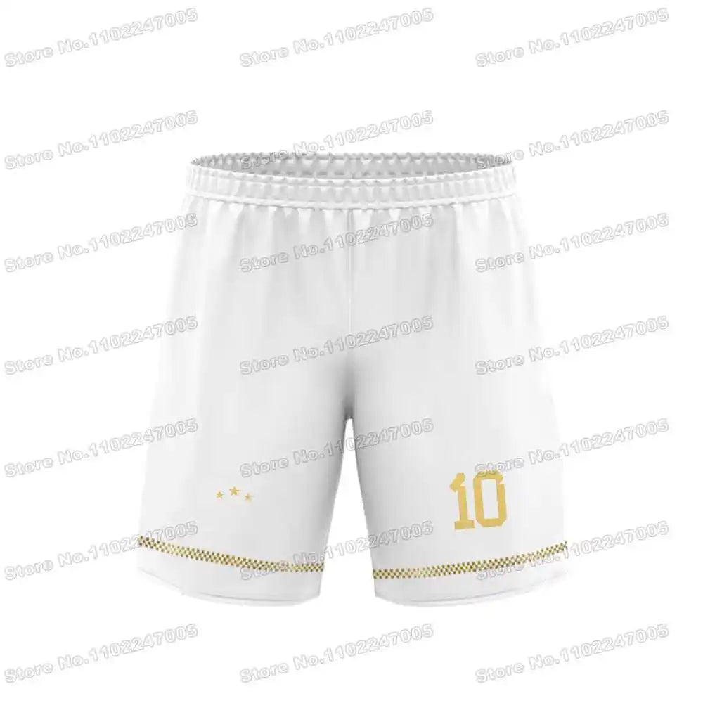 Argentina Flag Black Gold DIY Football Shirt Custom Name Sports Neck Number 10 Jersey Fitness Running Hiking GYM Training Top