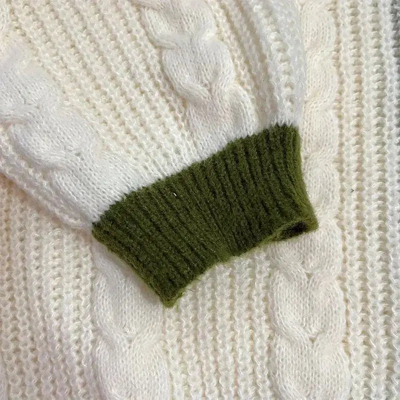 Cardigan Taylor Version Green Vine Embroidered Button Down Cable Knit Sweater Women Fall Winter Vintage Outfit