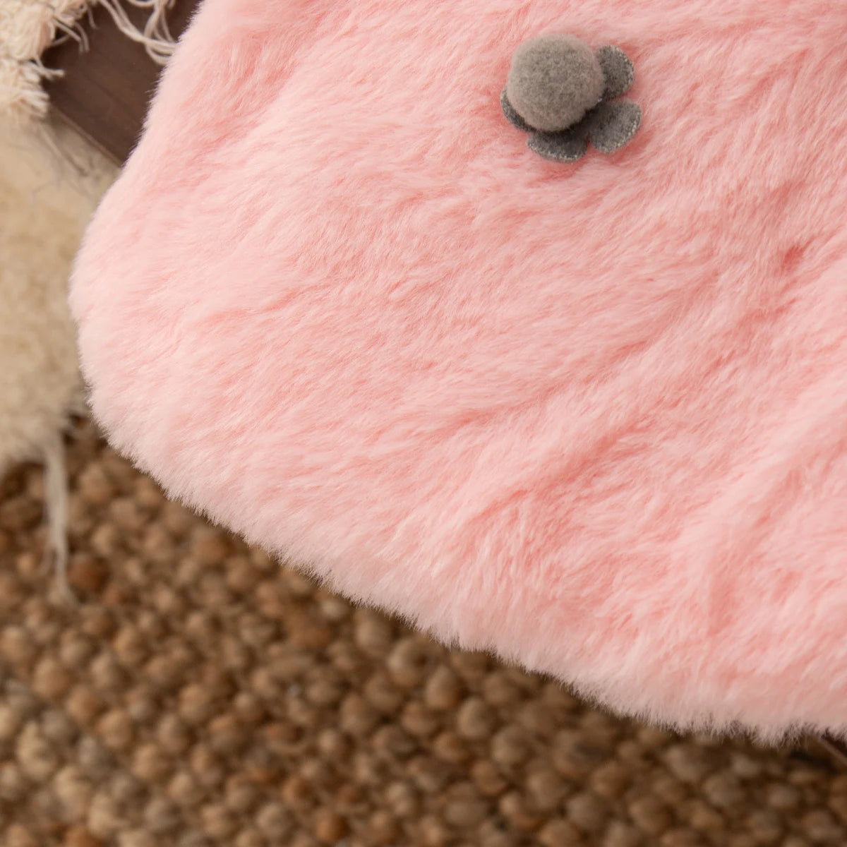 Baby Girl Coat Autumn And Winter Polka Dot Solid Color Ear Girl Outerwear Cute Flower Warm Baby Tops Baby Girl Clothes ﻿